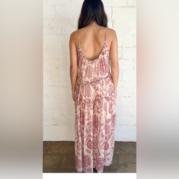 SOLD Free People Julianna Maxi Dress Pink/Cream - Picture 3 of 3